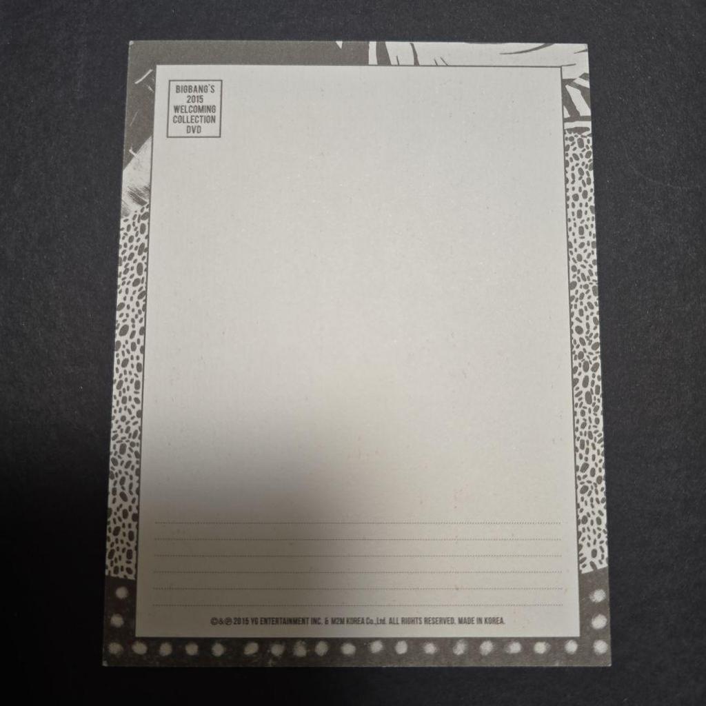 [USED] BIGBANG 2015 WELCOMING SOL Taeyang Postcard