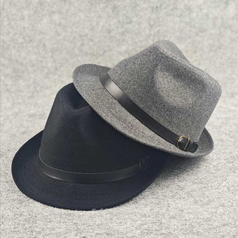 Stiff and stylish fall and winter woolen fabric heattech hat british style gentleman casual jazz hat middle-aged and elderly men's hat trendy