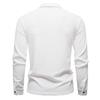 Men's Long Sleeve Polo Shirt Casual Textured Top for Men Spring Autumn Fashion Multi-Color Button-Down Collar Male Blouse