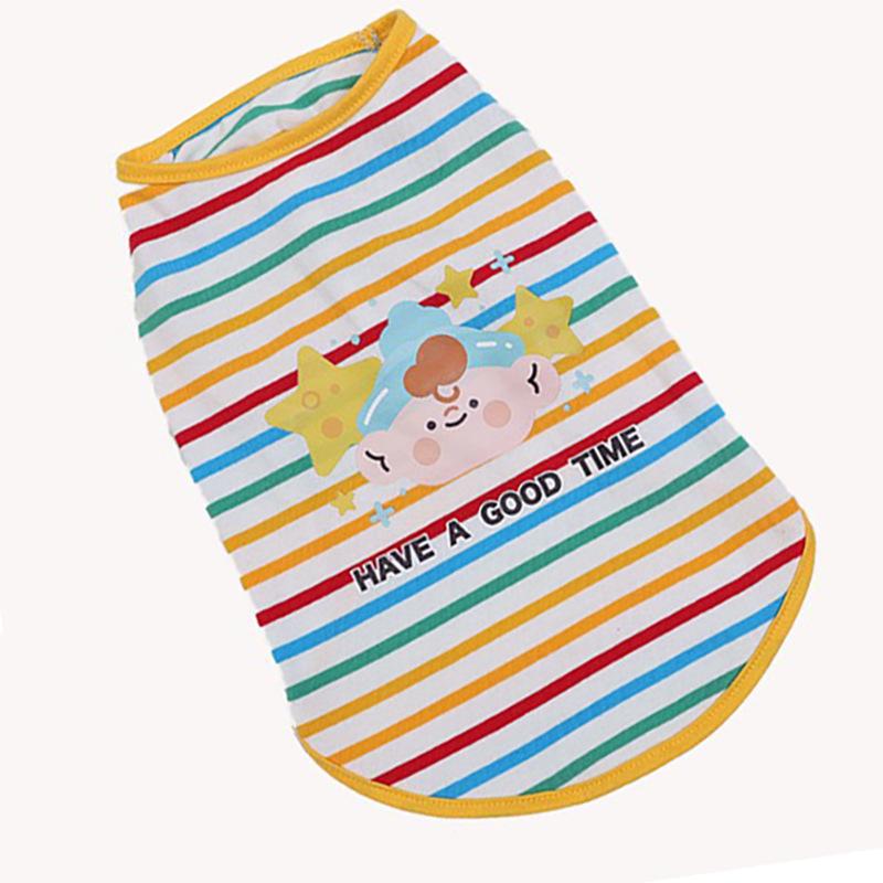 Dog Clothes Summer Thin Pet Clothes Summer Dog Spring Summer T-shirt Striped Vest Summer Thin Than Bear Clothes