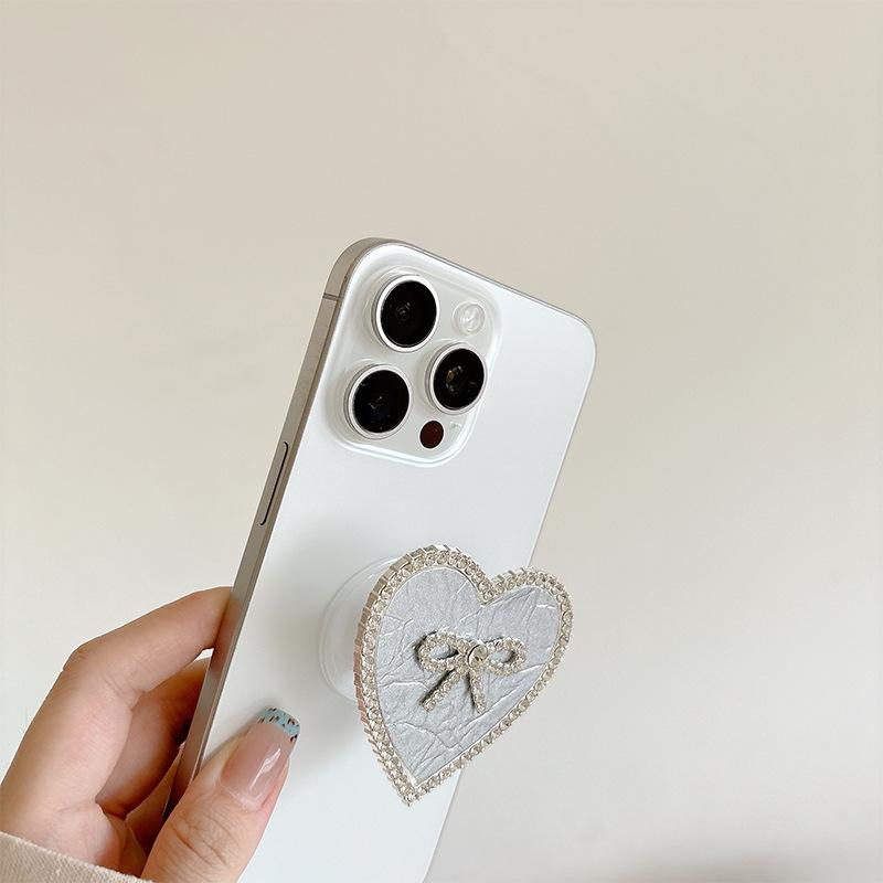 Mobile Phone Airbag Bracket Wind Bow Tie Love Paste Type Desktop Drama Retractable Ring Light Luxury Women'S Model