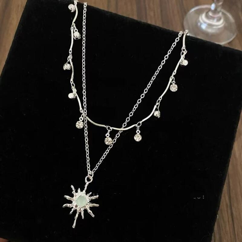 Sweet Double Layered Star Pendant Necklaces for Women Girls Fashion Personalized Collarbone Necklaces Party Jewelry Accessories