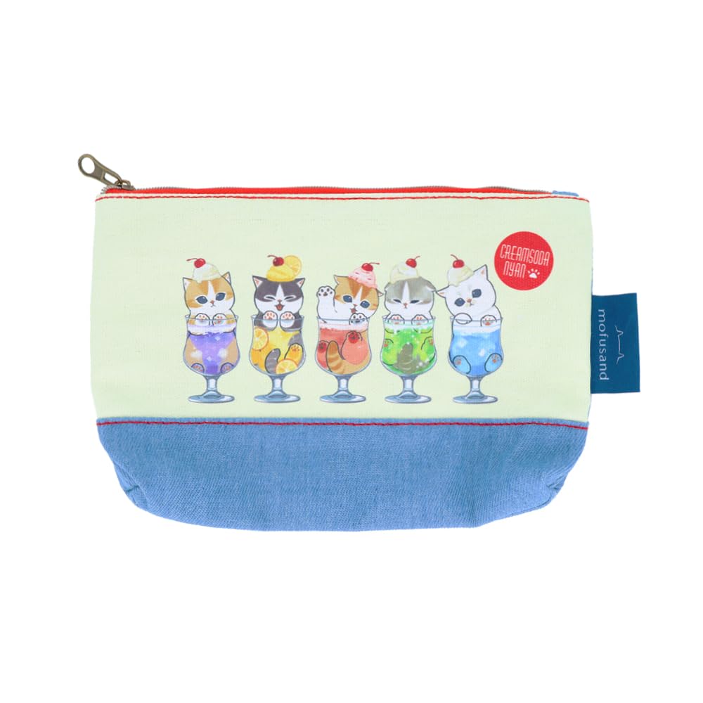 

Stationery mofusand Flat Cream Soda S2333880 Sun-Star Pouch, Cat,