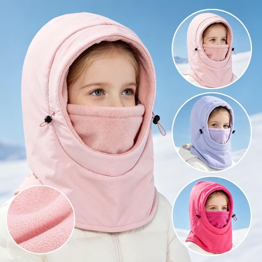 Windproof Winter Balaclava Hat Adjustable Drawstring One-piece Hat Scarf Soft Ear Protection Cap