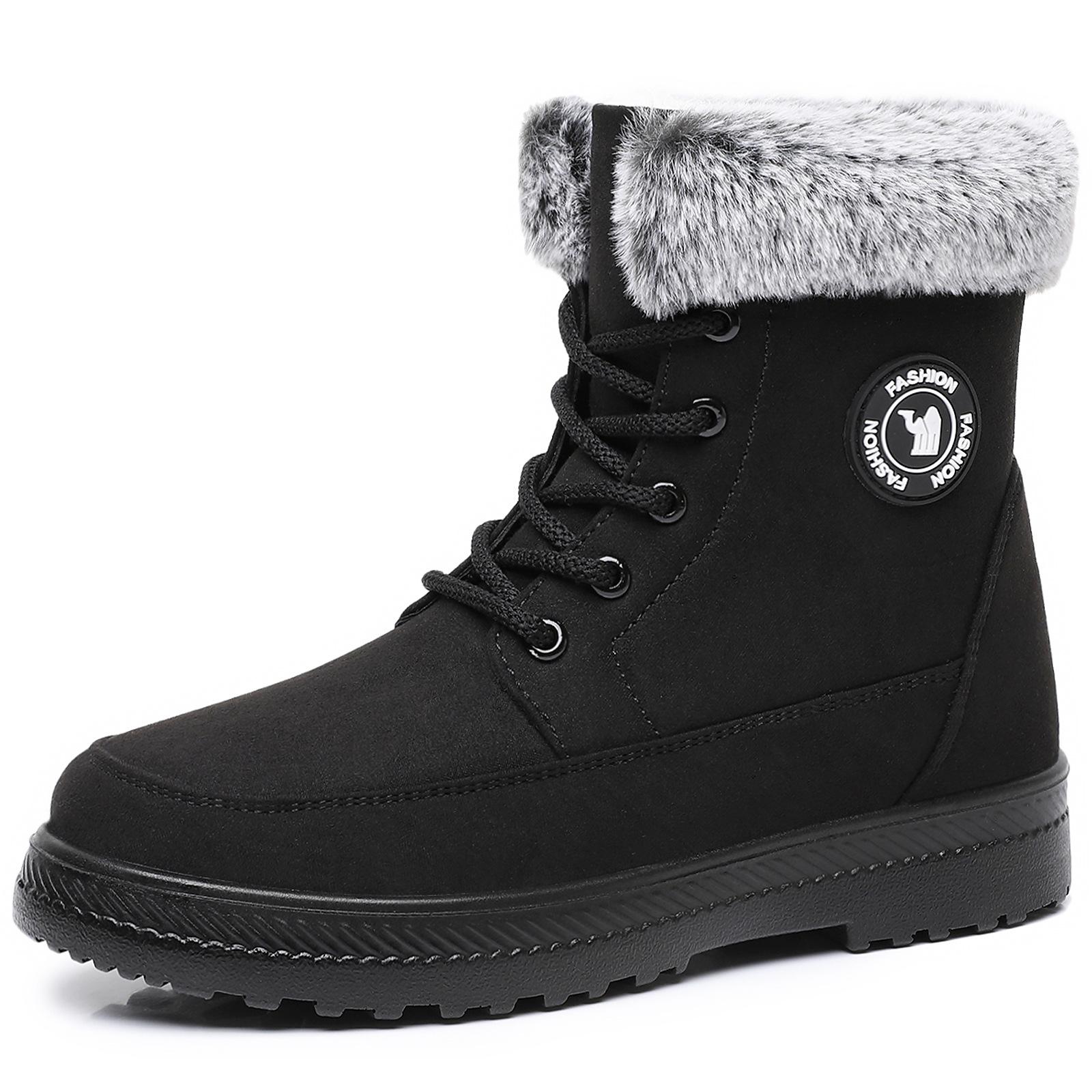 

Shoes women s snow boots TEMU long boots piled thickened cotton shoes cold-proof and warm women s cotton boots 36