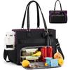 LOVEVOOK Lunch Bag, Tote Bag for Women with Insulated Lunch Compartment, Laptop Bag with Large Capacity & Cup Holder, Work Tote for Teacher, Nurse,