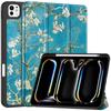 For iPad Pro 11 M4 2024 with Pen Holder-[Tri-fold Stand +  Auto Wake/Sleep], Colorful Premium PU Leather Case Shockproof Shell