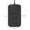 T24 2m 3000W 6 Plugs + PD + 4-USB Ports Multifunctional Flame-Retardant Socket With Switch