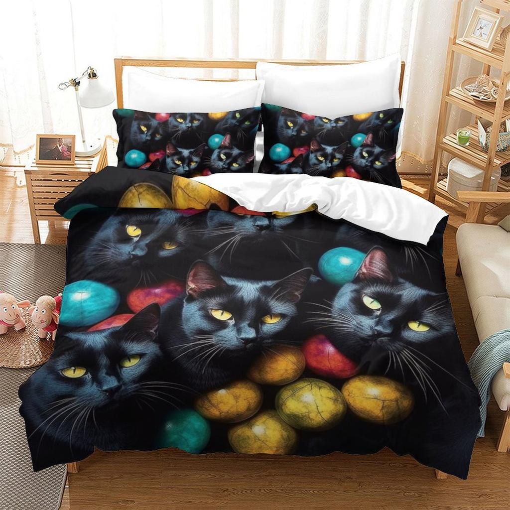 Colorful Catfish 3D Digital Printing Polyester Quilt Cover Two Or Three Pieces Can Be