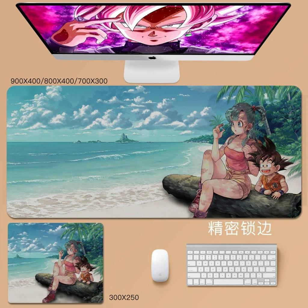 Laptop-Mauspad Dragon Ball Animation Son Goku Leder-Mauspad Cartoon Vegeta Bulma Broly Großes Tastaturpad Schüler Lernen Schreiben Schreibtischunterlage