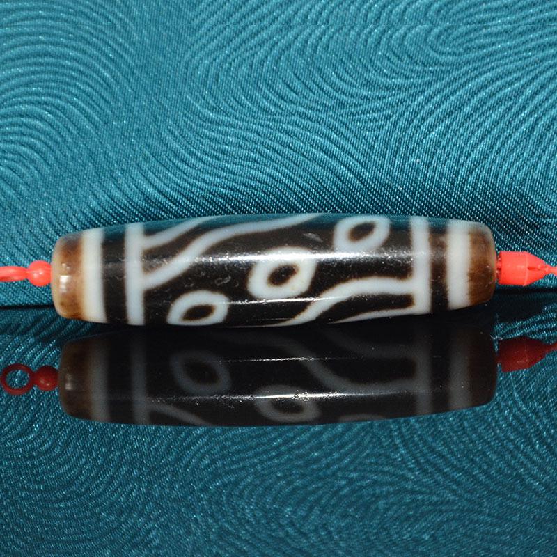 

Уникальное ожерелье-подвеска Дзи с шестью глазами ручной работы с натуральной патиной с высоким содержанием масла