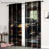 2pcs   Light Filtering Curtains  Print Complex Ancient Super Car Garage Machine Washable (without Rod) Decorations Outdoor