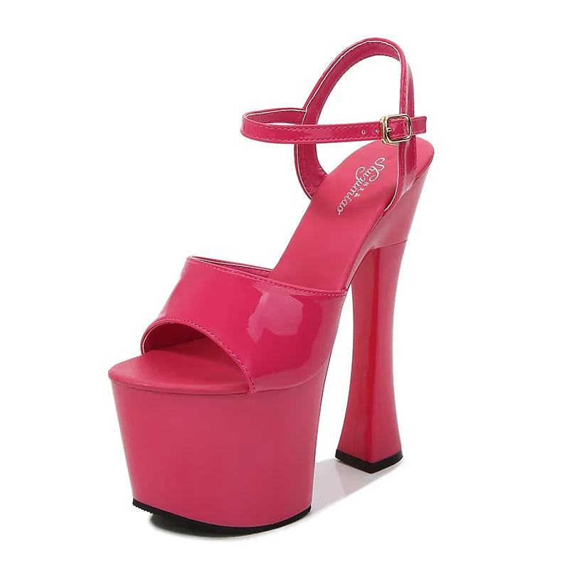 Fashion 2025 new nightclub super high heels sandals female work shoes catwalk pole dancing shoes waterproof platform