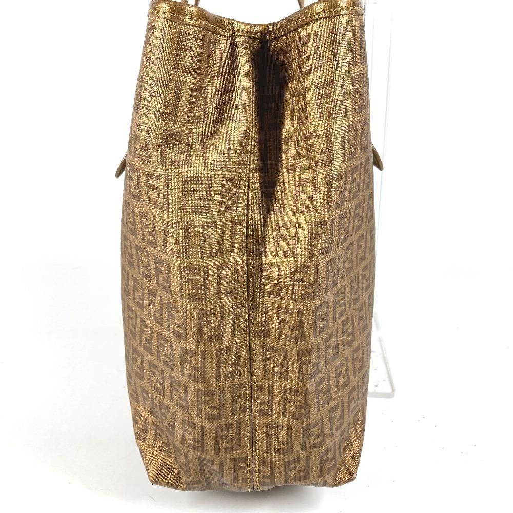 FENDI 8BH238 Zucca Zucchino Logo Bag Tote Bag Shoulder Bag PVC/Leather Gold