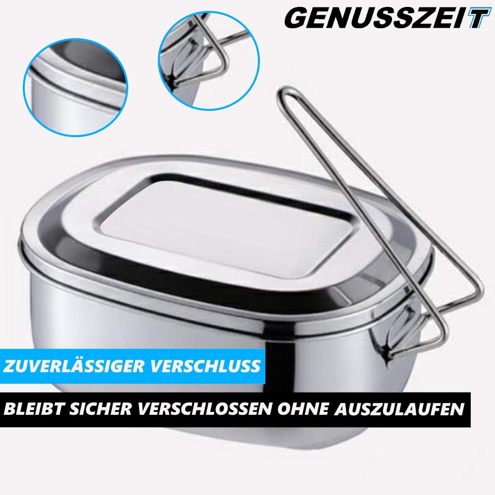 GENUSSZEIT Stainless Steel Lunch Box Breakfast Box Lumberjack Box with Handle