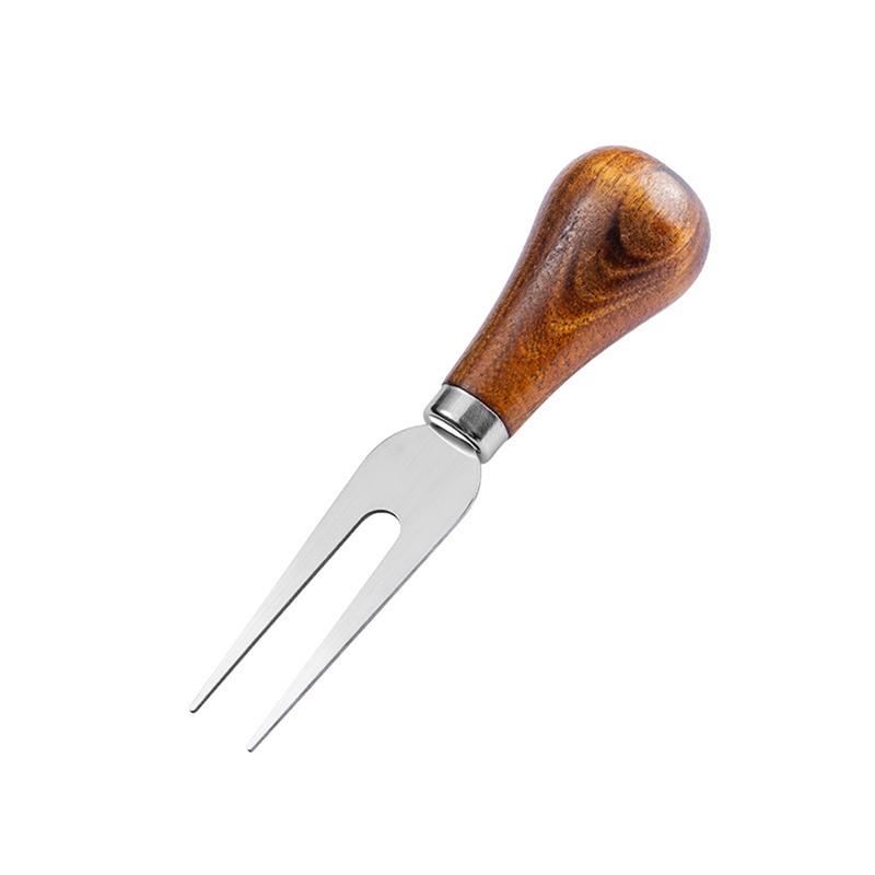 .1pc Wooden Handle Butter Spatula Knife Cheese Spreader Jam Spreader Baking Tools Stainless Steel Cheese Knives Cheese Fork Set
