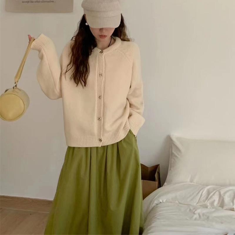 Pullover Damen Lose Langarm Top Einfarbige Strickjacke Jacke