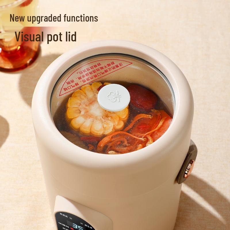 Compact Electric Stew Cup: Portable Non-Stick Hot Pot for Porridge & Soup - Ideal Office Gift