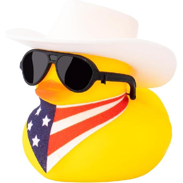Wonuu Rubber Duck Car Ornaments Yellow Duck Car Dashboard Decorations with Propeller Helmet for Christmas Decor and Home Decorations for Adults