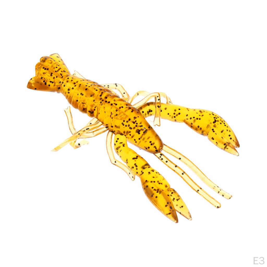 50Pcs Lobster Lures Soft Plastic Crayfish Bass Fishing Jig Shrimp Creature Baits