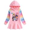Kpop Monster Hunter Girl Group Rainbow Hooded Princess Dress - Long Sleeve Ruffle Design for Children, Perfect for Spring and Autumn.