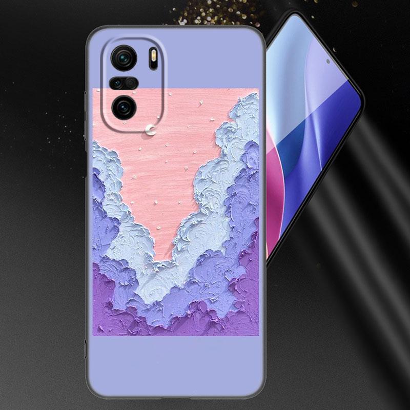 Emboss Flower Art Phone Case For Xiaomi Mi POCO X3 NFC GT M4 M3 12 11T 10T Pro A3 11 Lite NE 5G 12X 11i F3 Soft TPU Black Cover