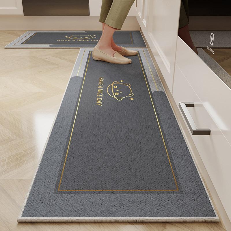 Mat for Kitchen Carpet TPR Anti-slip Long Carpets Gray Foot Mats Runner Rug Dustproof Floor Mat Home Decoration Rugs