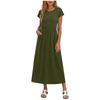 Short Sleeve Crew Neck Casual Maxi Dress for Women Elegant A Line Summer Dresses for Women UK Womens Summer Dresses
