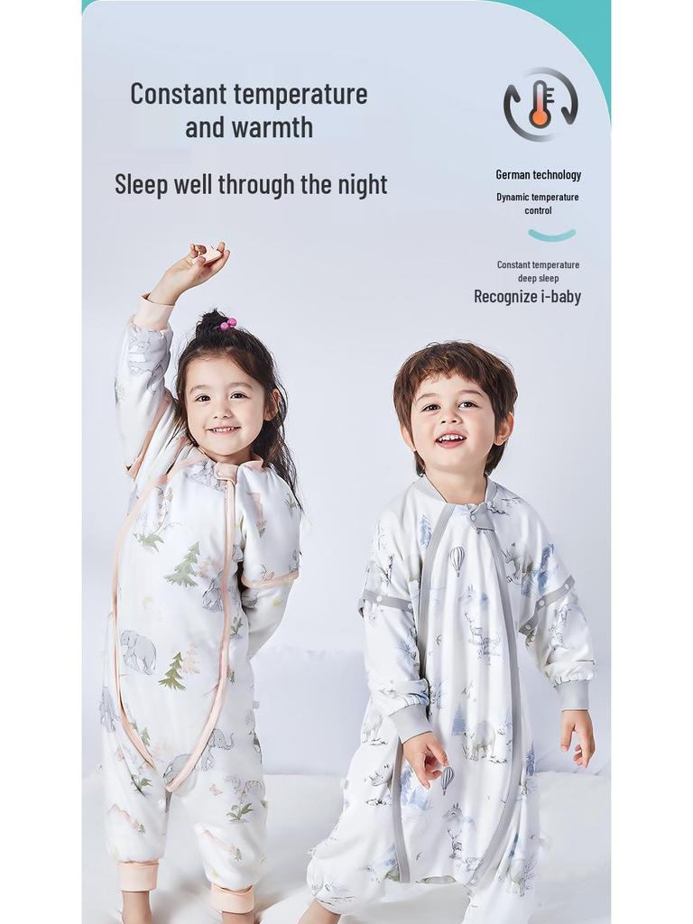 British Baby Autumn/Winter Knitted Split-Leg Sleeping Bag - Anti-Kick for Boys & Girls