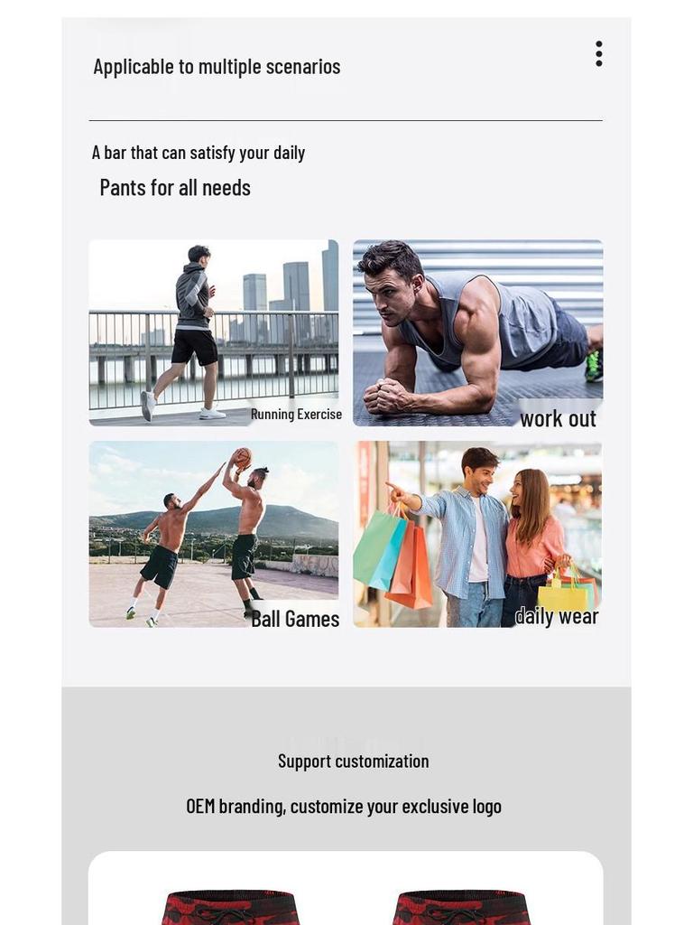 Men's Slim-Fit Camouflage Breathable Summer Fitness Shorts with Zipper Pockets, Mid-Length, Multi-Color Print
