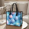 Cute Easter Egg Print Tote Bag Fashionable Reusable Portable Casual Shopping Handbag for Daily Use