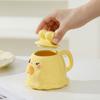 Cute 3D Rabbit Ceramic Mug with Lid Couple Coffee Milk Tea Water Cup Large Capacity Breakfast Cups Household Drinkware