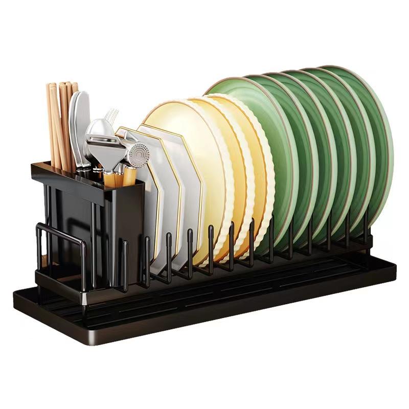 Dish Drying Rack Compact Sink Dish Rack with Dish Drainer Kitchen Dish Organizer Utensils Holder for Kitchen Counter