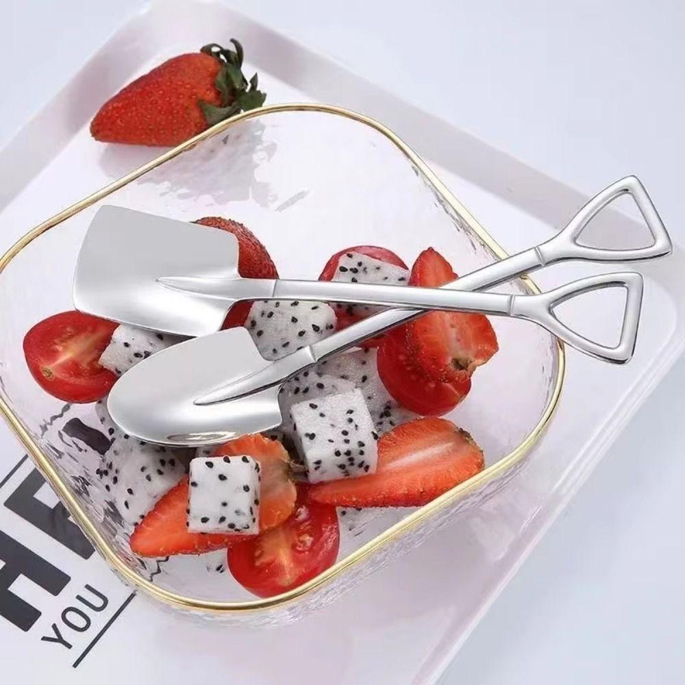 10Pcs Mini Shovel Spoon Stainless Steel Coffee Scoops Ice Cream Spoon Restaurant Use
