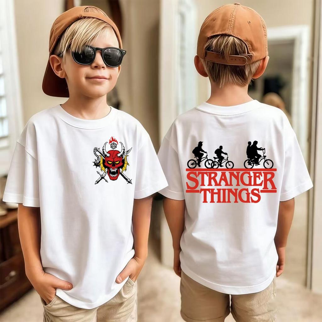 Eddie Eleven Dustin Will Steve Stranger Things Character-Printed T-Shirts Children's T Shirt Popular TV Series Family Clothing