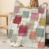 Geometric Flannel Blanket: Thick Warm Soft Cozy Twin Size Blanket for Home Guest Room, Ideal for Halloween & Christmas