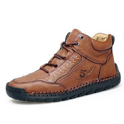 Hand-stitching Split Leather Boots Men Shoes Comfortable Ankle Boots For Men Casual Shoes Large Size Tooling Shoes