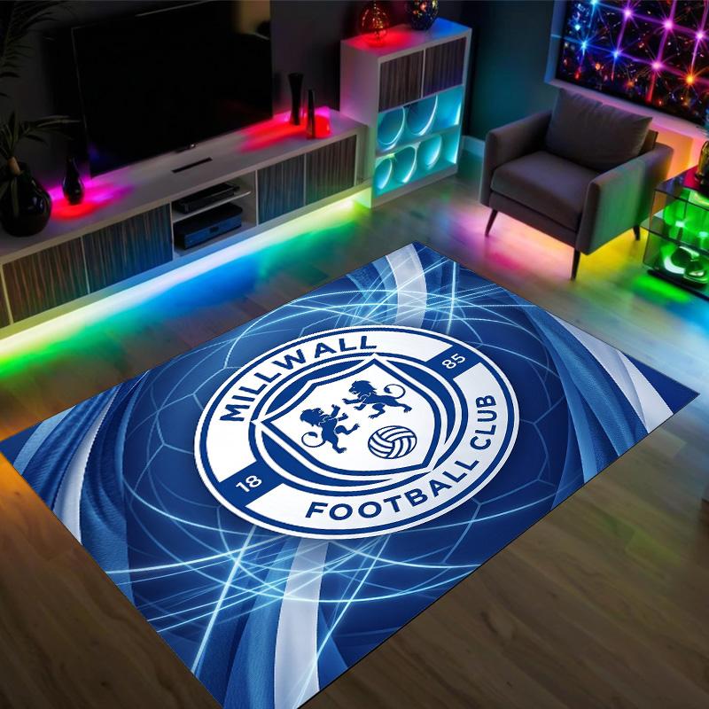 Millwall Football Design Crystal Velvet Carpet Cozy Non?Slip Printed Rug For Bedroom Living Room Entrance