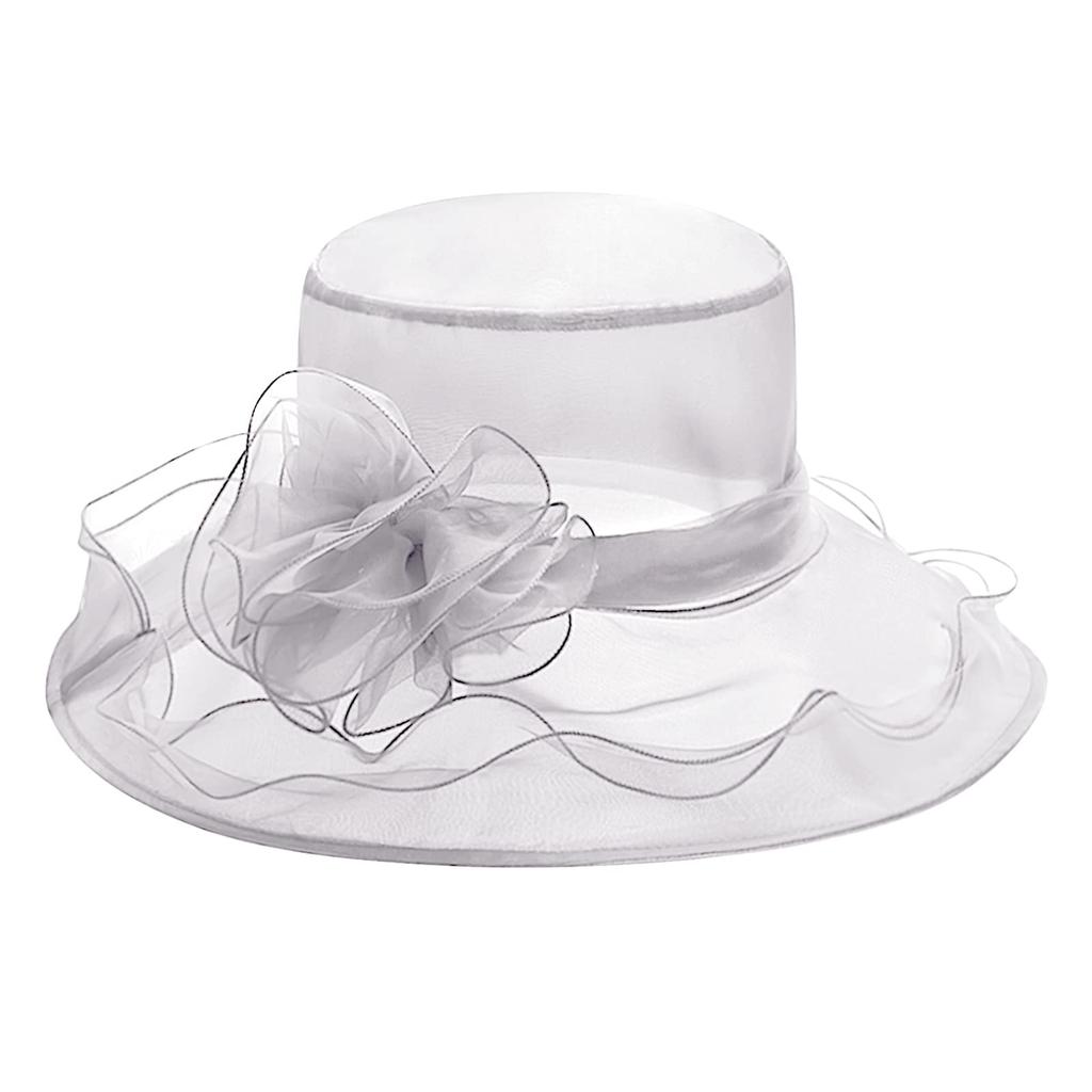 Organza Hat for UV Actress Wide Floral Slimming Beach Birthday Present [IPENNYE] Women, Protection, Summer, Bridal, Headpiece, Hat, Brim, Cap, Tulle,