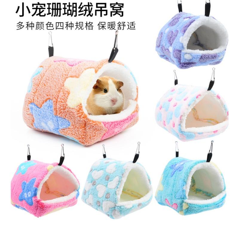 Zuckergleiter Warmes Winter-Baumwollnest Korallen-Samt-Hängematte Kleintierbedarf Eichhörnchen Baumwoll-Hängehöhle