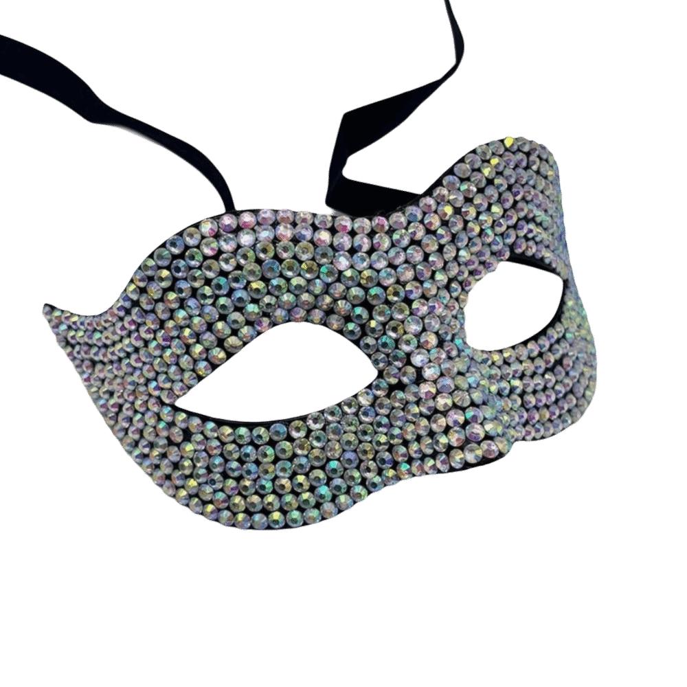 Studded Design Halloween Rhinestone Mask Plastic Masquerade Mask Half Face Mask Themed Event