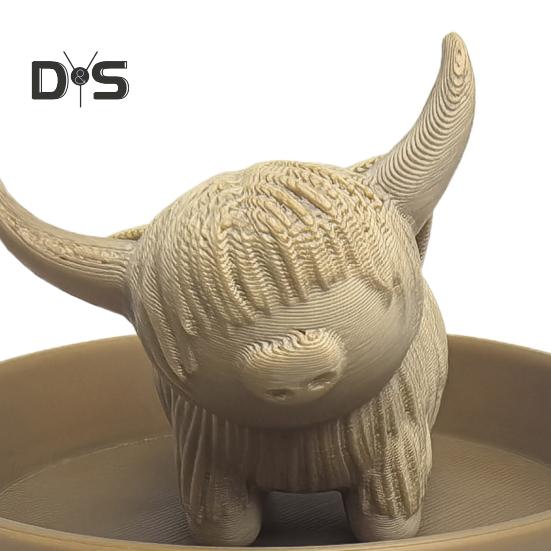 Highland Cow Ring Holder Mini Highland Cow Ring Dish Plastic Cattle Statue Jewelry Stand for Wedding Anniversary Bridal Engagement Gift