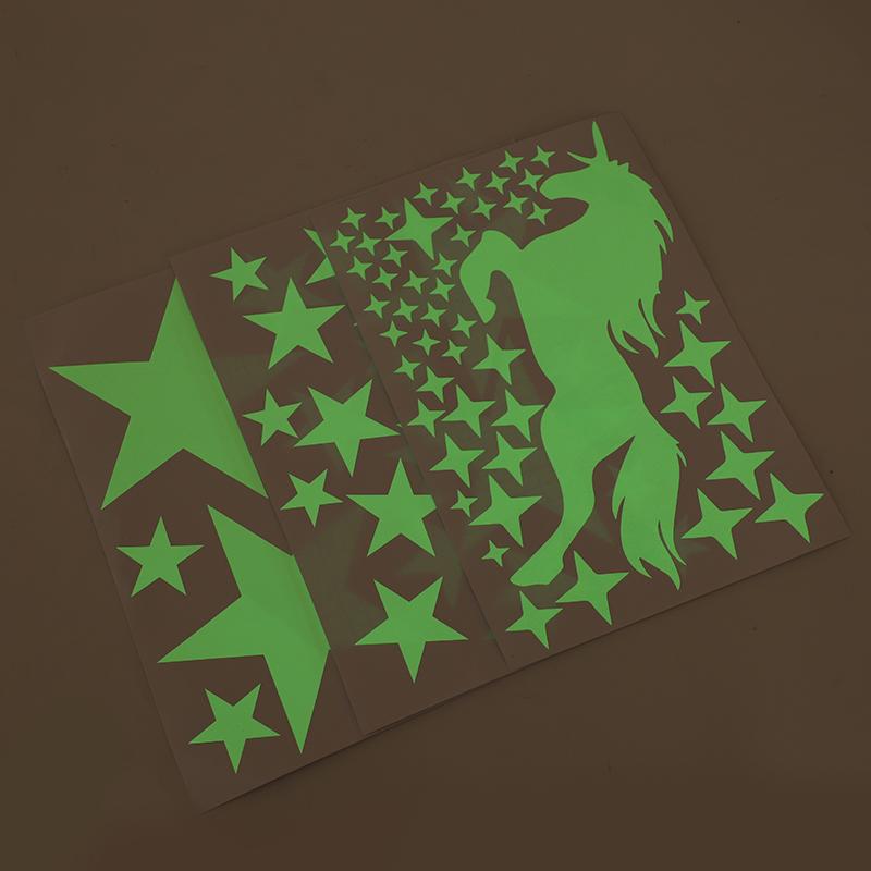 Glow in the Dark Unicorn Star Wall Sticker Luminous Ceiling Wall DIY Decal Kids Unicorn Birthday Party Gift Home Room Decoration