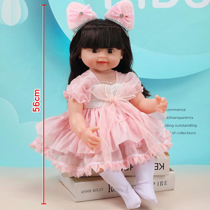 56cm Reborn Simulation Barbie Baby Doll Gift Set - Soft Gel Toy for Girls