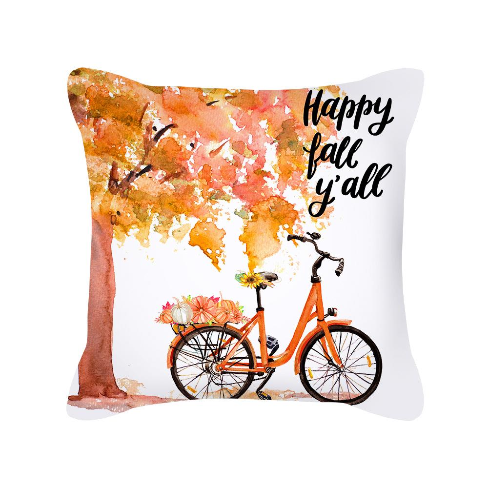 

New Thanksgiving Truck Peach Skin Pillow Cover Ins Nordic Pillow Cushion Cover Home Furnishings 45 * 45cm