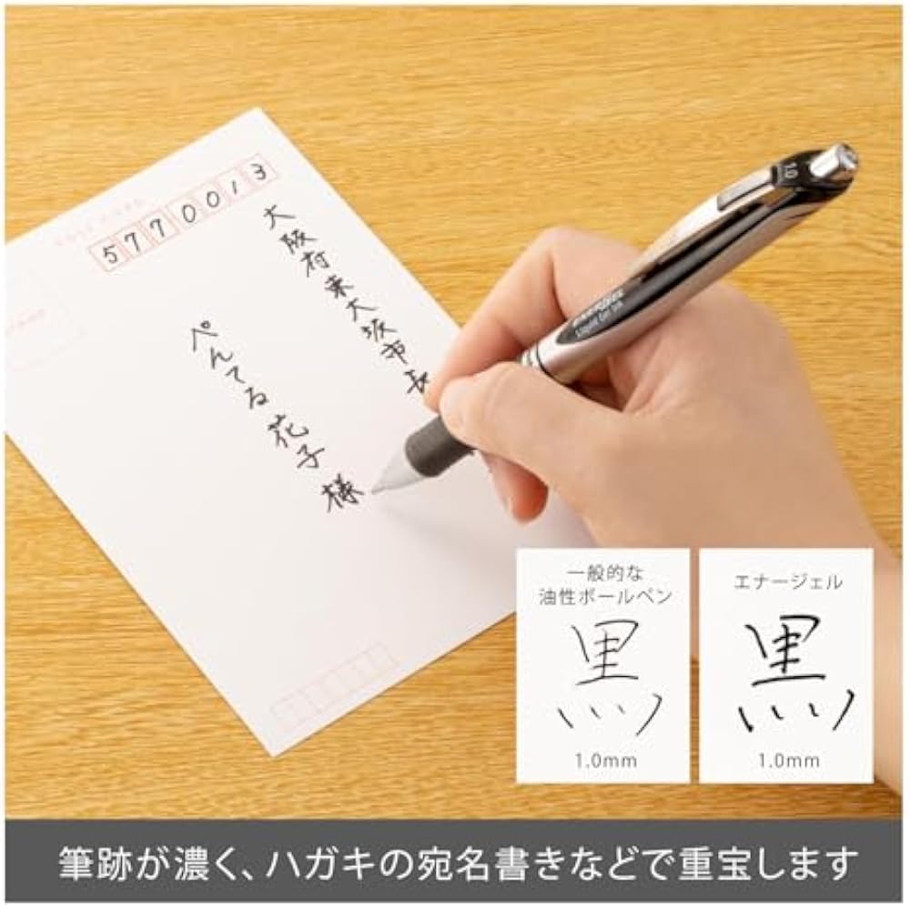 Pentel Ballpoint Pen Gel Ink Gel Knock Type 1.0mm Silver Shaft BL80-A Black