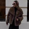 Women's Fluffy Tipped Fox Faux Fur Coat - New Fashion for Autumn/Winter