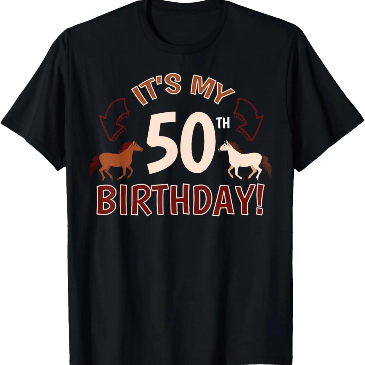 It s My 50th Birthday! Horse Theme Bday Party Celebration 50 T-Shirt XXXXXL чёрный