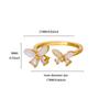 Simple and versatile opal double butterfly zir*****pen ring, new niche high-end index finger ring, exquisite ring.
