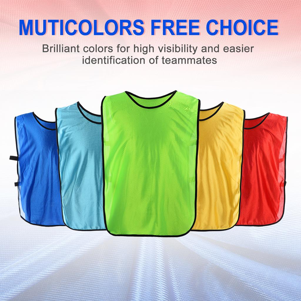 Scrimmage Vest 24pcs Soccer Pennies Soccer Jersey Training Vests Team Sports Pinnies Youth Football Practice Jerseys for Adults
